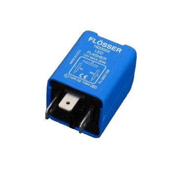 CENTRALE CLIGNOTANTE UNIVERSELLE 12V 30W 3 FICHES/BORNES POUR CLIGNOTANTS A LEDS -FLOSSER ORIGINE- 4018354008098