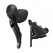 FREIN A DISQUE GRAVEL HYDRAULIQUE SHIMANO GRX400 AVANT/GAUCHE 2 x 10V. DOUBLE NOIR (LEVIER/MANETTE AVEC ETRIER BR-R7070+DURITE ASSEMBLE 1000mm) 4550170450175