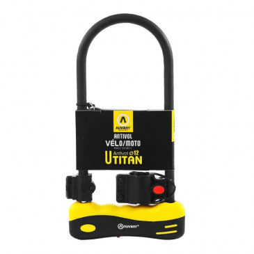 ANTIVOL VELO U AUVRAY TITAN 165x320 mm (DIAM 12 mm) AVEC SUPPORT NIVEAU SECURITE 5/10