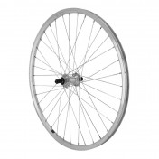 WHEEL FOR MTB - 26" ER10 REAR -SILVER- DOUBLE-WALLED -ALUMINIUM HUB- QUICK RELEASE FREEWHEEL 6/7 SPEED 3660429030322