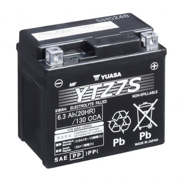 BATTERY 12V 6 Ah YTZ7S YUASA MF HIGH PERFORMANCE "READY TO USE" (Lg113xWd70xH105) 4906958001525