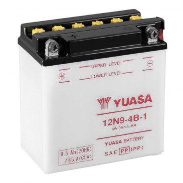 BATTERIE 12V 9 Ah YUASA 12N9-4B-1 YUASA CONVENTIONNELLE AVEC ENTRETIEN (Lg135xL75xH139mm)