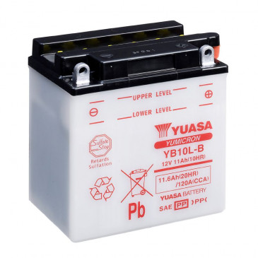 BATTERIE 12V 11 Ah YB10L-B YUASA YUMICRON AVEC ENTRETIEN (Lg135xL90xH145mm)