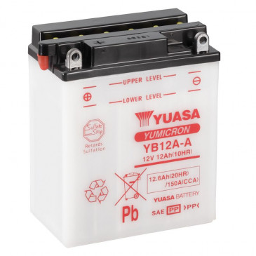 BATTERY 12V 12 Ah YB12A-A YUASA YUMICRON WITH MAINTENANCE (Lg134x80x160)