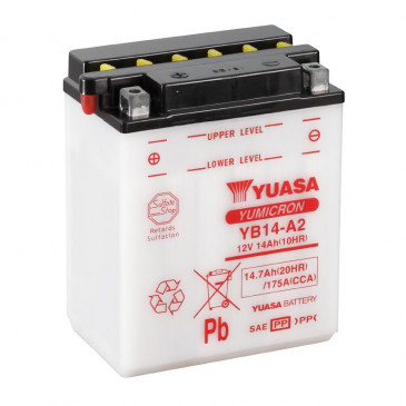 BATTERIE 12V 14 Ah YB14-A2 YUASA YUMICRON AVEC ENTRETIEN (Lg134xL89xH166mm)