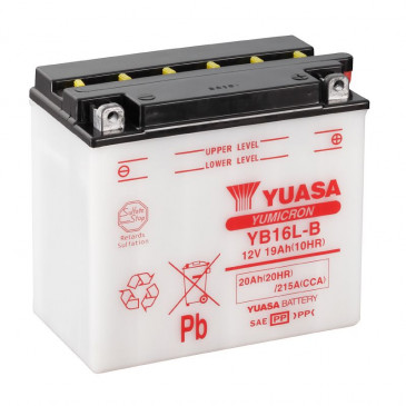 BATTERIE 12V 19 Ah YB16L-B YUASA YUMICRON AVEC ENTRETIEN (Lg175xL100xH155mm)