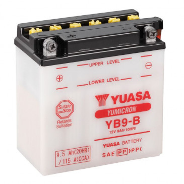 BATTERY 12V 9 Ah YB9-B YUASA YUMICRON WITH MAINTENANCE (Lg135xWd75xH139) 5050694005404