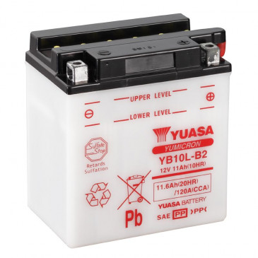 BATTERIE 12V 11 Ah YB10L-B2 YUASA YUMICRON AVEC ENTRETIEN (Lg135xL90xH145mm) 5050694005435