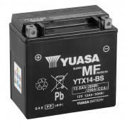 BATTERIE 12V 12 Ah YTX14-BS YUASA MF SANS ENTRETIEN LIVREE AVEC PACK ACIDE (Lg150xL87xH145mm)