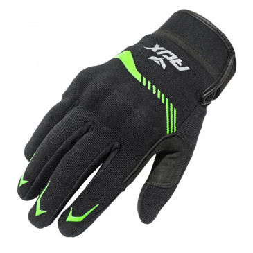 GLOVES ADX SPRING/SUMMER VISTA WITH KNUCLE ARMORBLACK/KAWA GREEN EURO 11 (XL) (APPROVED EN 13594:2015)