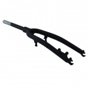 FORK- FOR TREKKING BIKE 700X35 RIGID- ALUMINIUM BLACK - COMPATIBLE V/BRAKE/DISC - THREADLESS STEERER Ø 1''1/8-28,6 EXTERNAL - Long 310mm (with a raiser for steerer (40mm) TO REPLACE A TELESCOPIC FORK) 3700948223031