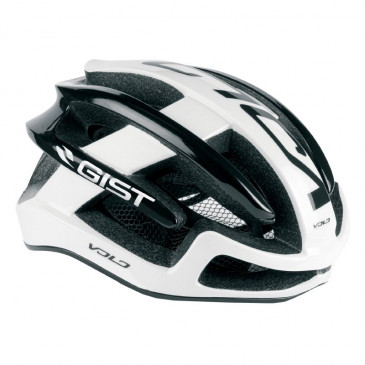 ROAD BIKE ADULT HELMET- GIST VOLO WHITE/GLOSS BLACK - FULL IN-MOLD - EURO 56-62 -RATCHET SETTING 210GRS 8013271304991