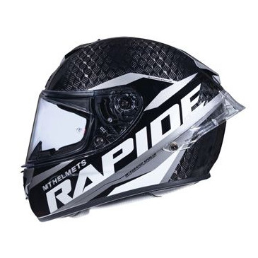 HELMET-FULL FACE MT RAPIDE PRO CARBON C2 GREY/GLOSSY BLACK XS (FIBER SHELL/SINGLE VISOR/ PINLOCK READY)