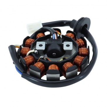 STATOR ALLUMAGE SCOOT ADAPTABLE MOTEUR MINARELLI/YAMAHA 50 AEROX 2013>2016, NEO'S 2002>2016/MBK 50 OVETTO, NITRO 2T EURO 2 CYLINDRE HORIZONTAL (12 PÔLES) -SELECTION P2R- 8434290544364