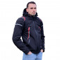 VESTE/BLOUSON ADX RSX NOIR/ROUGE S AVEC CAPUCHE AMOVIBLE (AVEC PROTECTIONS/SANS PLAQUE DORSALE) (HOMOLOGUE NF EN 17092-4 : 2020)