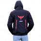 JACKET ADX RSX BLACK/RED S WITH REMOVABLE HOOD-WITH PROTECTIONS EXCEPT BACK PROTECTOR (APPROVED NF EN 17092-4 : 2020)