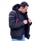 VESTE/BLOUSON ADX RSX NOIR/ROUGE L AVEC CAPUCHE AMOVIBLE (AVEC PROTECTIONS/SANS PLAQUE DORSALE) (HOMOLOGUE NF EN 17092-4 : 2020)