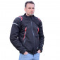 VESTE/BLOUSON ADX RSX NOIR/ROUGE L AVEC CAPUCHE AMOVIBLE (AVEC PROTECTIONS/SANS PLAQUE DORSALE) (HOMOLOGUE NF EN 17092-4 : 2020)