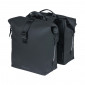 DOUBLE BAG FOR BICYCLE -REAR- BASIL SOHO 41Lt BLACK - VELCRO TAPES ON REAR CARRIER (31x12x37cm)