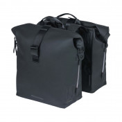 DOUBLE BAG FOR BICYCLE -REAR- BASIL SOHO 41Lt BLACK - VELCRO TAPES ON REAR CARRIER (31x12x37cm) 8715019180767