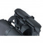 DOUBLE BAG FOR BICYCLE -REAR- BASIL SOHO 41Lt BLACK - VELCRO TAPES ON REAR CARRIER (31x12x37cm)