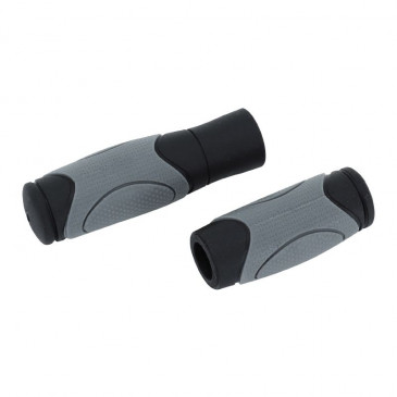 HAND GRIPS FOR MTB/URBAN - NEWTON DUAL COMPOUND-BLACK/GREY - L125/90mm (PAIR)