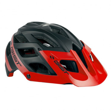 MTB ADULT HELMET - GIST ENDURO ESK BLACK/RED IN-MOLD - EURO 56-62 WITH VISOR- + FIT-SYSTEM (IN BOX)