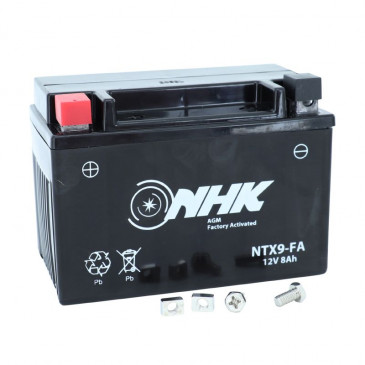 BATTERY 12V 8 Ah NTX9 FA NHK MF FACTORY ACTIVATED MAINTENANCE FREE "READY TO USE" (Lg151xWd88xH107) - PREMIUM QUALITY - EQUALS YTX9-BS)