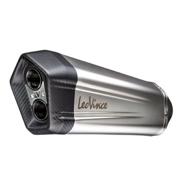 EXHAUST FOR MAXISCOOTER LEOVINCE LV-12 STAINLESS FOR YAMAHA 560 TMAX 2020> (CARBON END) (APPROVED CE) 8057168860764