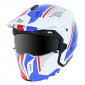 HELMET - FOR TRIAL - MT STREETFIGHTER SV -SINGLE VISOR- WITH REMOVABLE CHIN GUARD + ADDITIONAL MIROR VISOR - BLUE/GLOSS WHITE XS