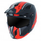 HELMET - FOR TRIAL - MT STREETFIGHTER SV - SINGLE DARK VISOR- WITH REMOVABLE CHIN GUARD + ADDITIONAL MIROR VISOR - RED/MATT BLACK S