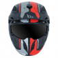 HELMET - FOR TRIAL - MT STREETFIGHTER SV - SINGLE DARK VISOR- WITH REMOVABLE CHIN GUARD + ADDITIONAL MIROR VISOR - RED/MATT BLACK S