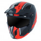 HELMET - FOR TRIAL - MT STREETFIGHTER SV -SINGLE VISOR- WITH REMOVABLE CHIN GUARD + ADDITIONAL MIROR VISOR - RED/MATT BLACK xWd