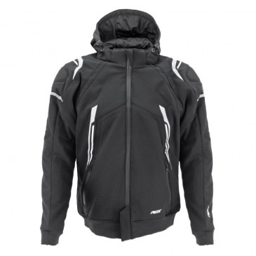 JACKET ADX RSX BLACK/WHITE M WITH REMOVABLE HOOD-WITH PROTECTIONS EXCEPT BACK PROTECTOR (APPROVED NF EN 17092-4 : 2020)