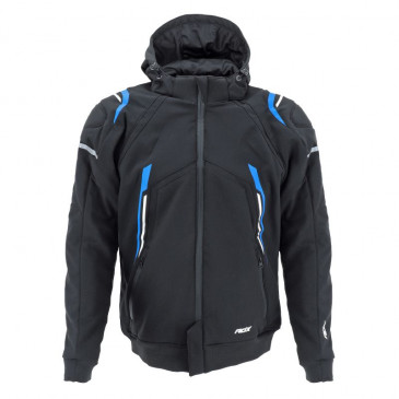 VESTE/BLOUSON ADX RSX NOIR/BLEU S AVEC CAPUCHE AMOVIBLE (AVEC PROTECTIONS/SANS PLAQUE DORSALE) (HOMOLOGUE NF EN 17092-4 : 2020)