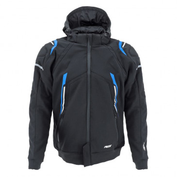 JACKET ADX RSX BLACK/BLUE M WITH REMOVABLE HOOD-WITH PROTECTIONS EXCEPT BACK PROTECTOR (APPROVED NF EN 17092-4 : 2020)