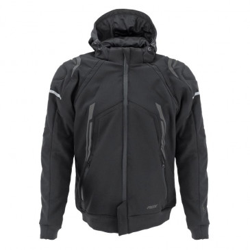 VESTE/BLOUSON ADX RSX NOIR/GRIS L AVEC CAPUCHE AMOVIBLE (AVEC PROTECTIONS/SANS PLAQUE DORSALE) (HOMOLOGUE NF EN 17092-4 : 2020)