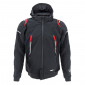JACKET - ADX RSX BLACK/RED S -WITH REMOVABLE HOOD-WITH PROTECTIONS EXCEPT BACK PROTECTOR- (APPROVED NF EN 17092-4 : 2020)