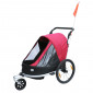 CHILDREN BICYCLE TRAILER - STROLLER - 2 SEATS- MAX LOAD 36Kgs - ALUMINIUM - GREY + 20" WHEELS -quick assembly (no tools required) in rear wheel - Comes with front wheel and brake handle. 3700948209103
