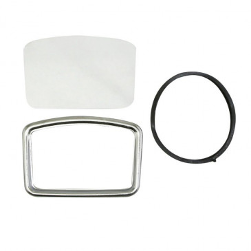 REPAIR KIT FOR SPEEDOMETER (RECTANGLE SHAPED) FOR MOPED MBK 88 (COVER+GLASS+GASKET) -SEELCTION P2R-