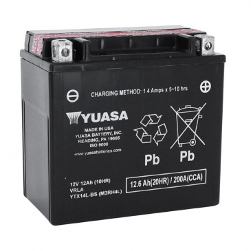 BATTERY 12V 13 Ah YTX14L-BS YUASA MF MAINTENANCE FREE HIGH PERFORMANCESUPPLIED WITH ACID PACK (Lg150xWd87xH147)