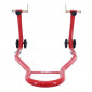 LEVE/BEQUILLE MOTO STAND P2R ARRIERE UNIVERSEL RENFORCE ACIER ROUGE AVEC SUPPORT EN V (LONG 800mm - LARG 500mm - HAUT 330mm)