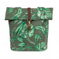SACOCHE ARRIERE VELO DOUBLE BASIL EVERGREEN 28/38L THYM AVEC COURROIE CUIR FIXATION VELCROS SUR PORTE BAGAGE (28x16x35cm) 8715019180835