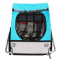 REMORQUE VELO ENFANT COUVERTE 2 PLACES MAXI 45Kg COLORI BLEU AVEC ROUES 20" à BLOCAGE ET FIXATION AXE DE ROUE ARRIERE - MONTAGE RAPIDE SANS OUTIL (2 ENFANTS DE 18KGS ET 1 BAGAGE DE 9KGS) 3700948086384