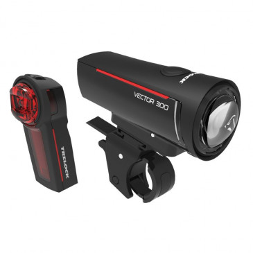 LIGHT SET ON BATTERY RECHARGABLE ON USB- TRELOCK LS300 ET LS 740 VECTOR VISIBILITY 45m (BATTERY LIFE 12H FOR FRONT/10H FOR REAR) DETECTABLE 2750m 4016167070479