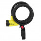 ANTITHEFT FOR BICYCLE - KEY COILED CABLE AUVRAY Ø10 mm L 1.50 M - MATT BLACK (WITH BRACKET)