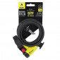 ANTITHEFT FOR BICYCLE - KEY COILED CABLE AUVRAY Ø10 mm L 1.50 M - MATT BLACK (WITH BRACKET)