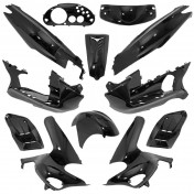 CARROSSERIE/CARENAGE SCOOT ADAPTABLE GILERA 50 RUNNER 1997>2005 NOIR BRILLANT (KIT 12 PIECES) -P2R- 3700948053874
