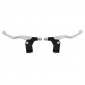 LEVIER/POIGNEE DE FREIN CYCLO ALU COURT M84 SIMPLE FIXATION NOIR/POLI (PAIRE) -SELECTION P2R- 3700948230961