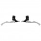 LEVIER/POIGNEE DE FREIN CYCLO ALU COURT M84 SIMPLE FIXATION NOIR/POLI (PAIRE) -SELECTION P2R- 3700948230961